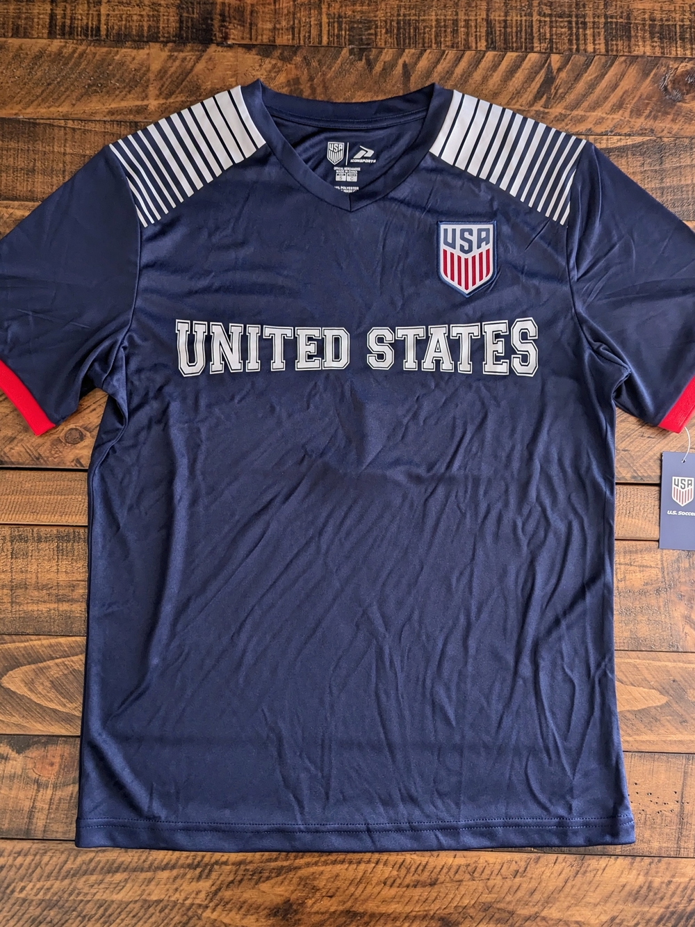 Icon Sports U.S. Soccer USMNT Game Day Soccer Poly Shirt Navy Men’s Size Small